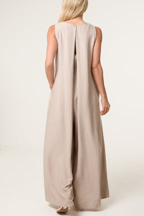 V-Neck Pockets Wide Leg Jumpsuit