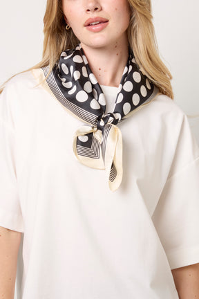Big Polka Dot Satin Square Scarf