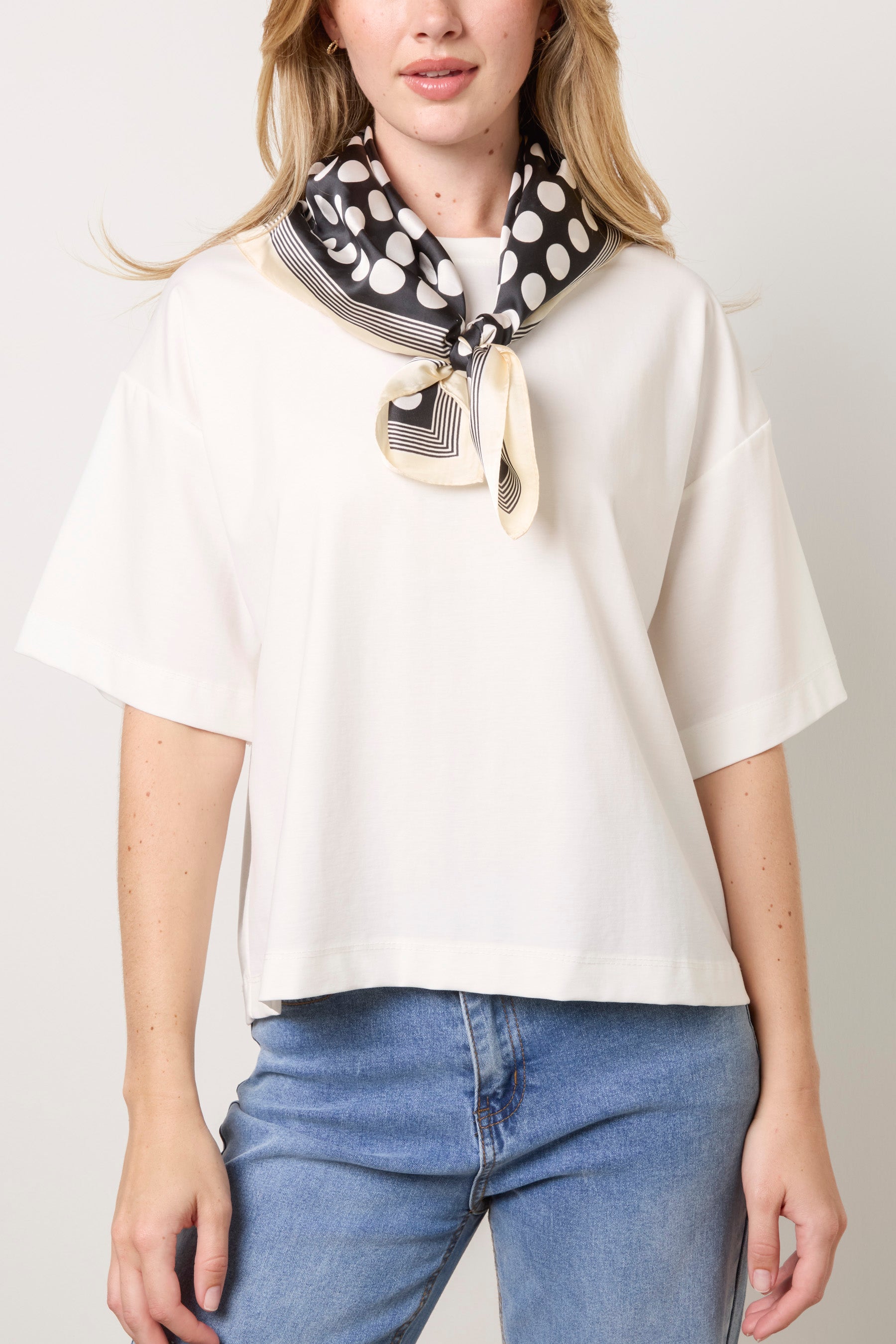 Big Polka Dot Satin Square Scarf