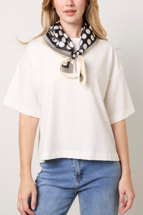 Big Polka Dot Satin Square Scarf