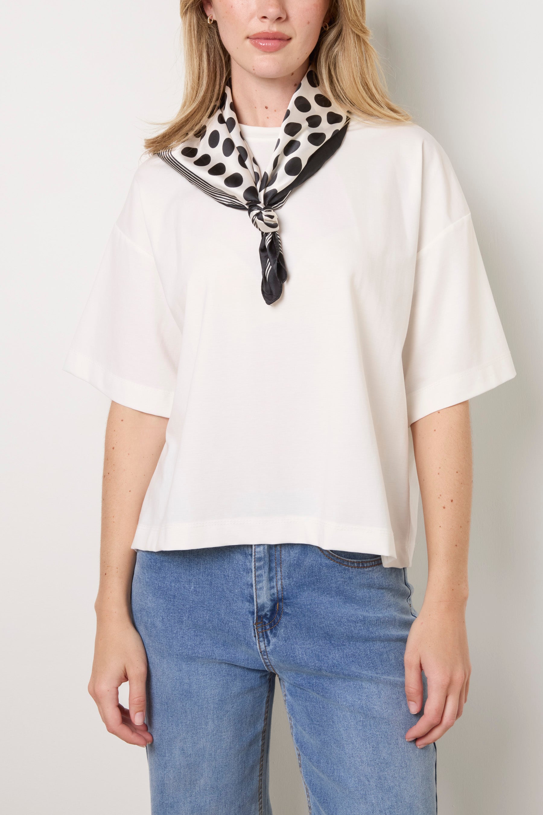 Big Polka Dot Satin Square Scarf