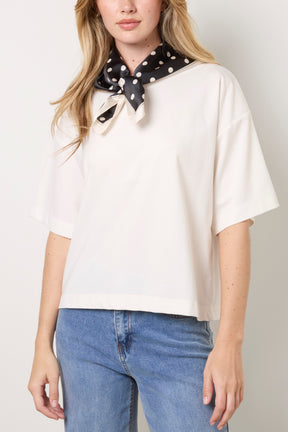 Small Polka Dot Satin Square Scarf