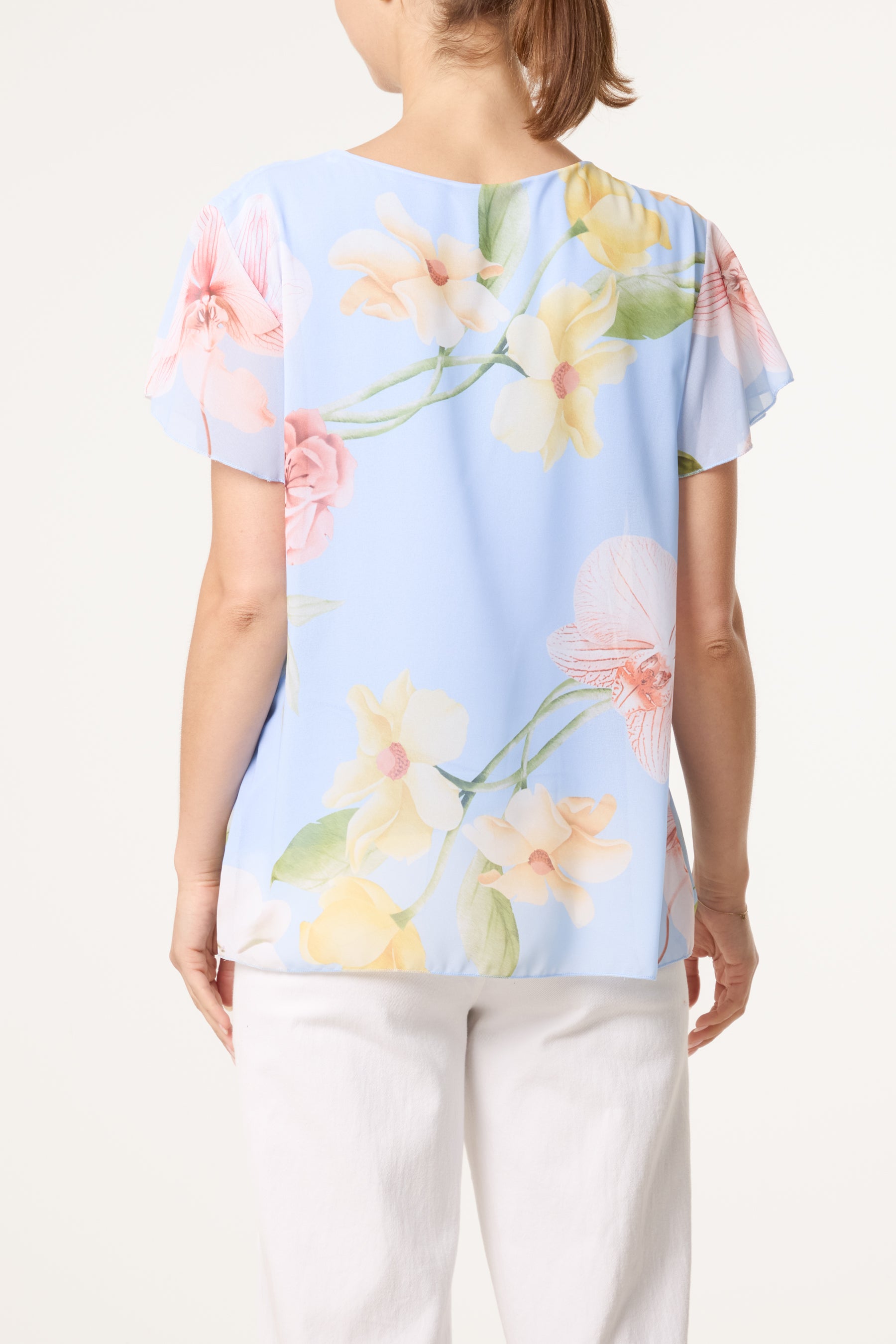 Floral Plisse Short Sleeve Blouse