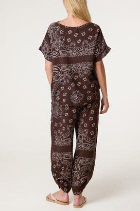 Bandana Print Top & Harem Trousers