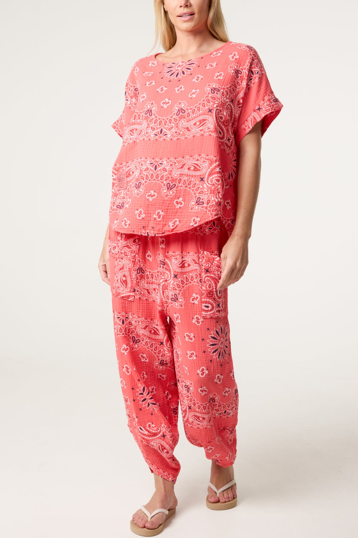 Bandana Print Top & Harem Trousers