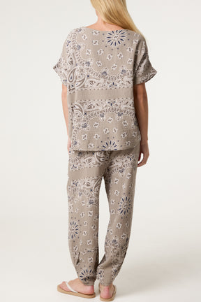 Bandana Print Top & Harem Trousers