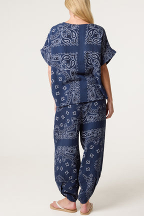 Bandana Print Top & Harem Trousers