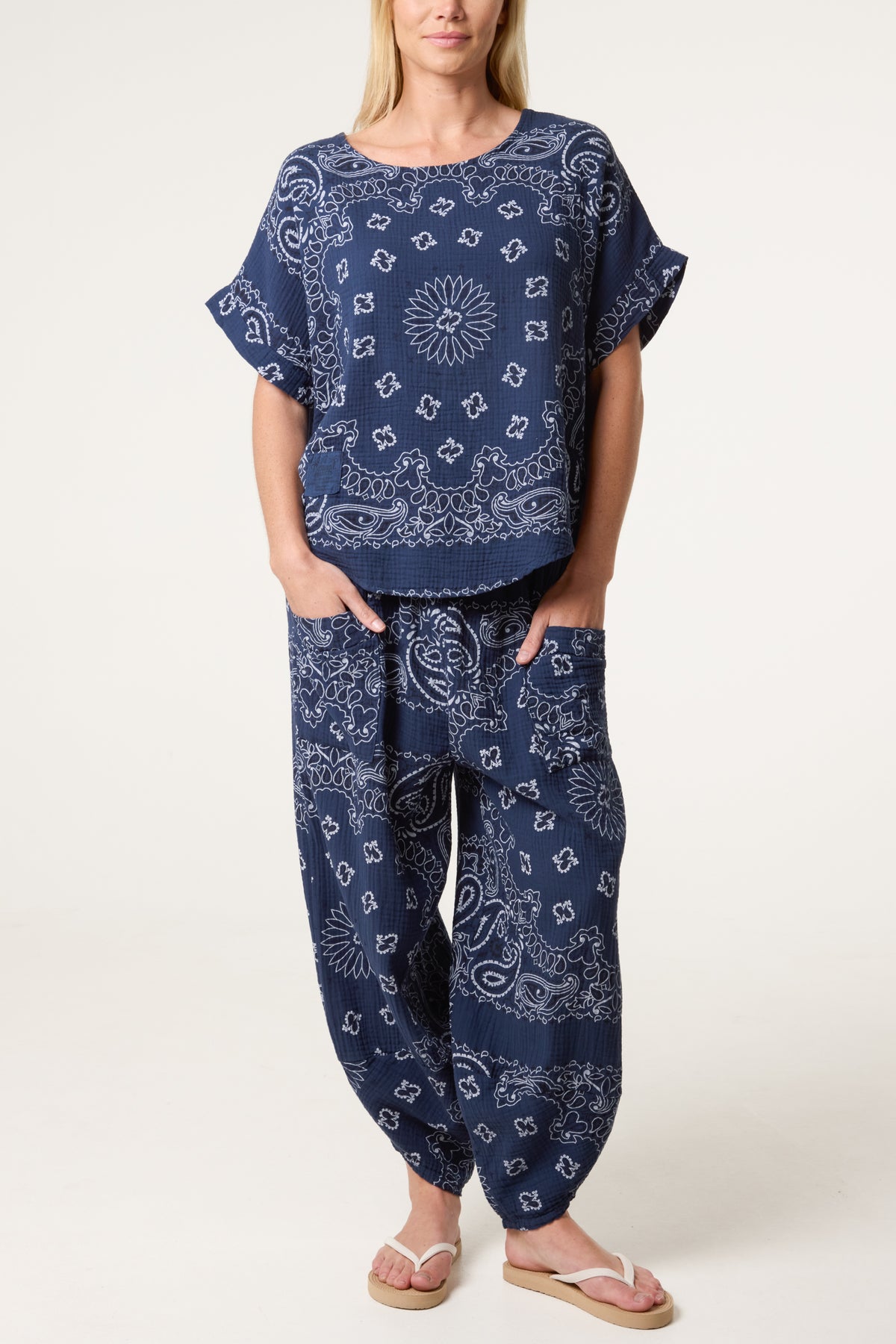Bandana Print Top & Harem Trousers