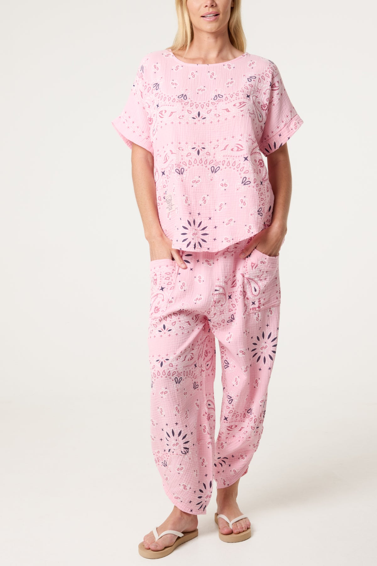 Bandana Print Top & Harem Trousers