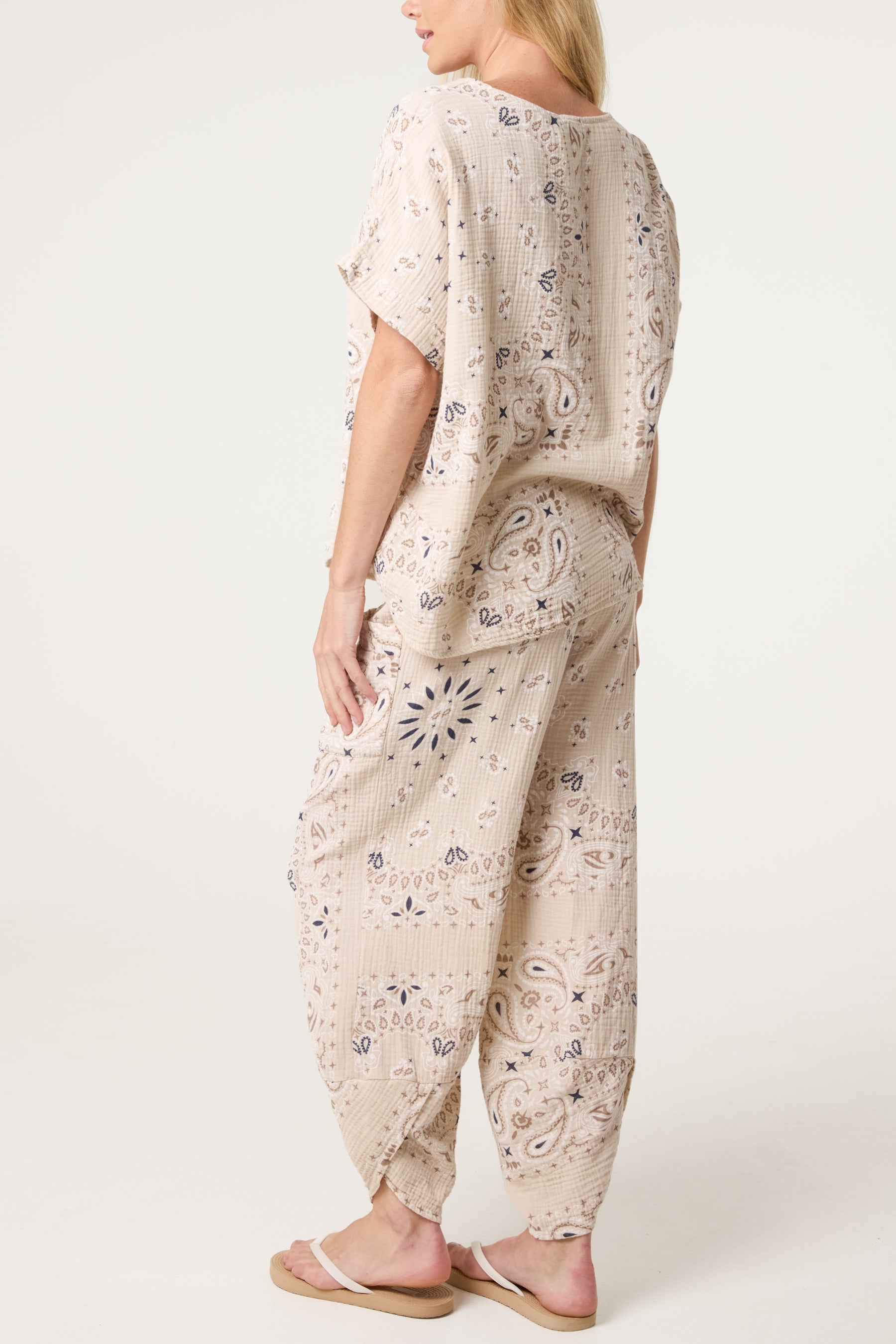 Bandana Print Top & Harem Trousers