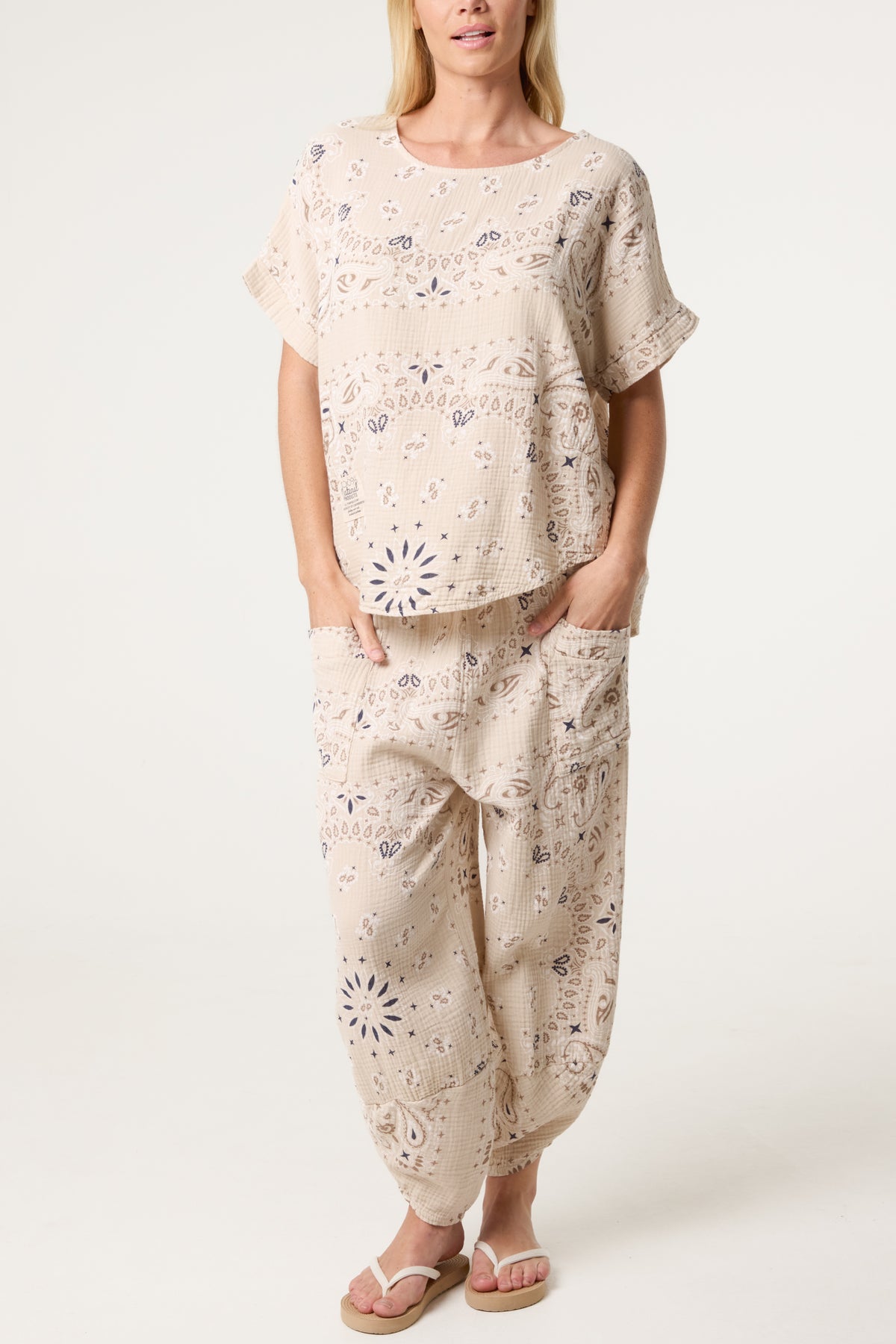 Bandana Print Top & Harem Trousers