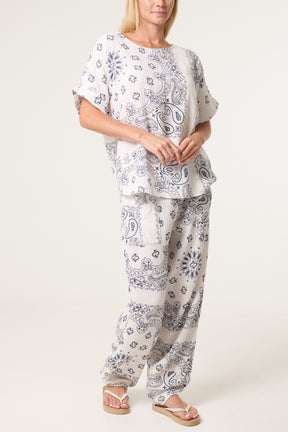 Bandana Print Top & Harem Trousers