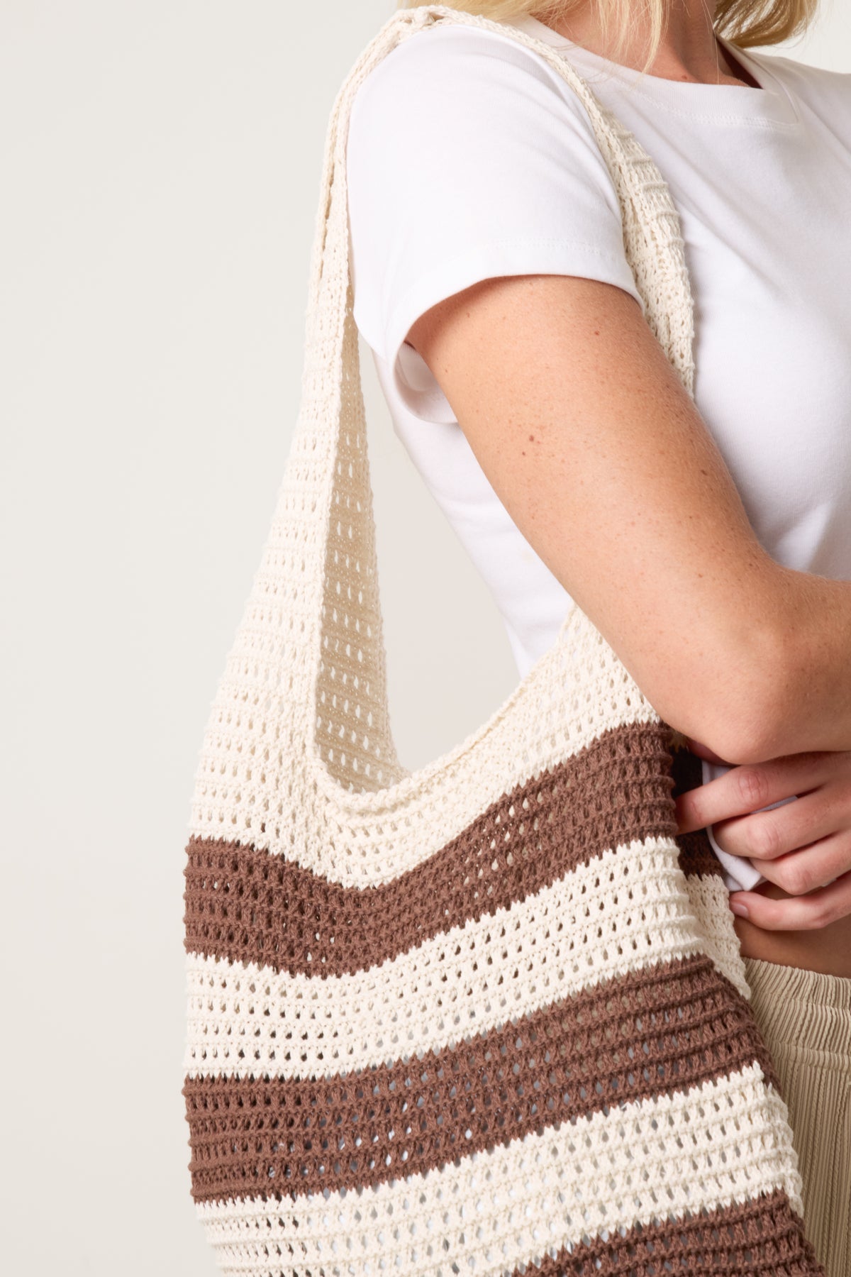 Striped Crochet Handbag