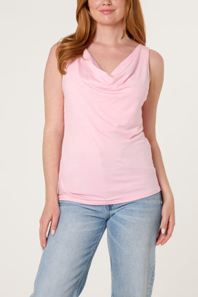 Sleeveless Cowl Neck Viscose Jersey Top