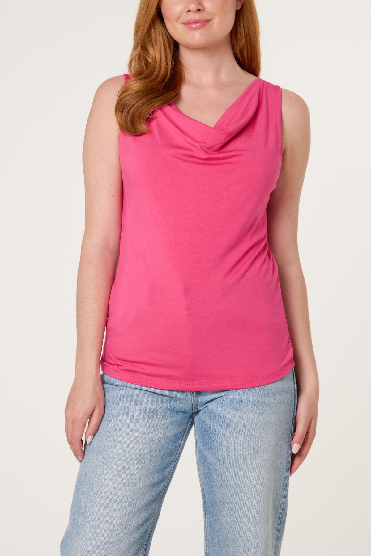 Sleeveless Cowl Neck Viscose Jersey Top