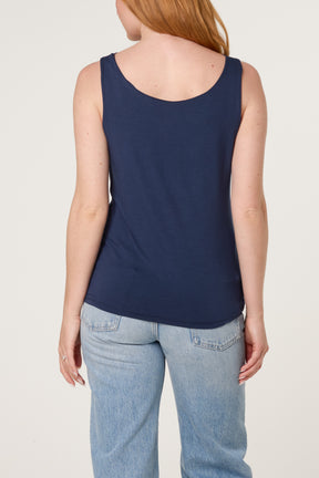 Sleeveless Cowl Neck Viscose Jersey Top