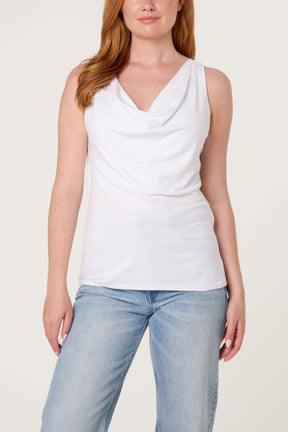 Sleeveless Cowl Neck Viscose Jersey Top