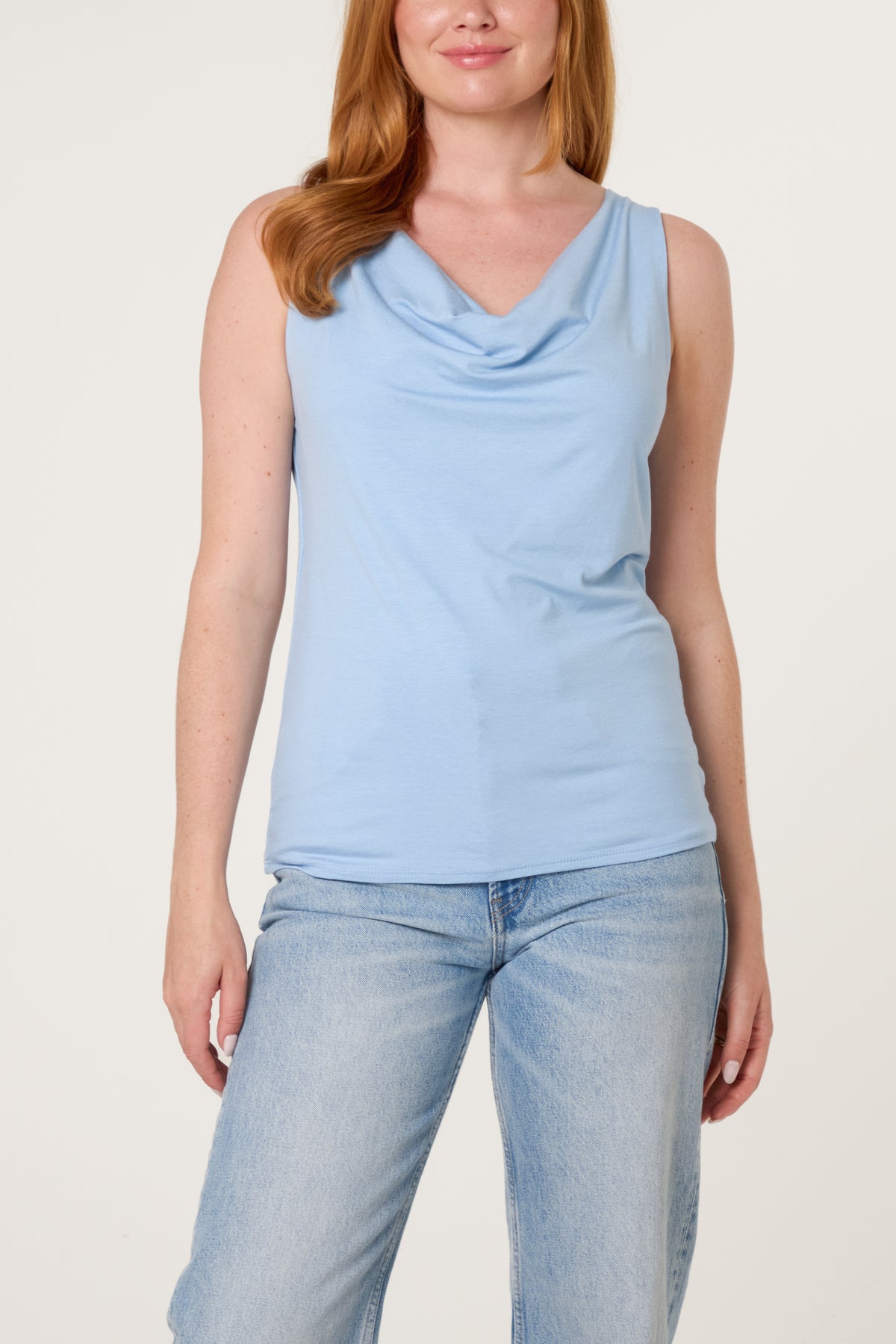 Sleeveless Cowl Neck Viscose Jersey Top