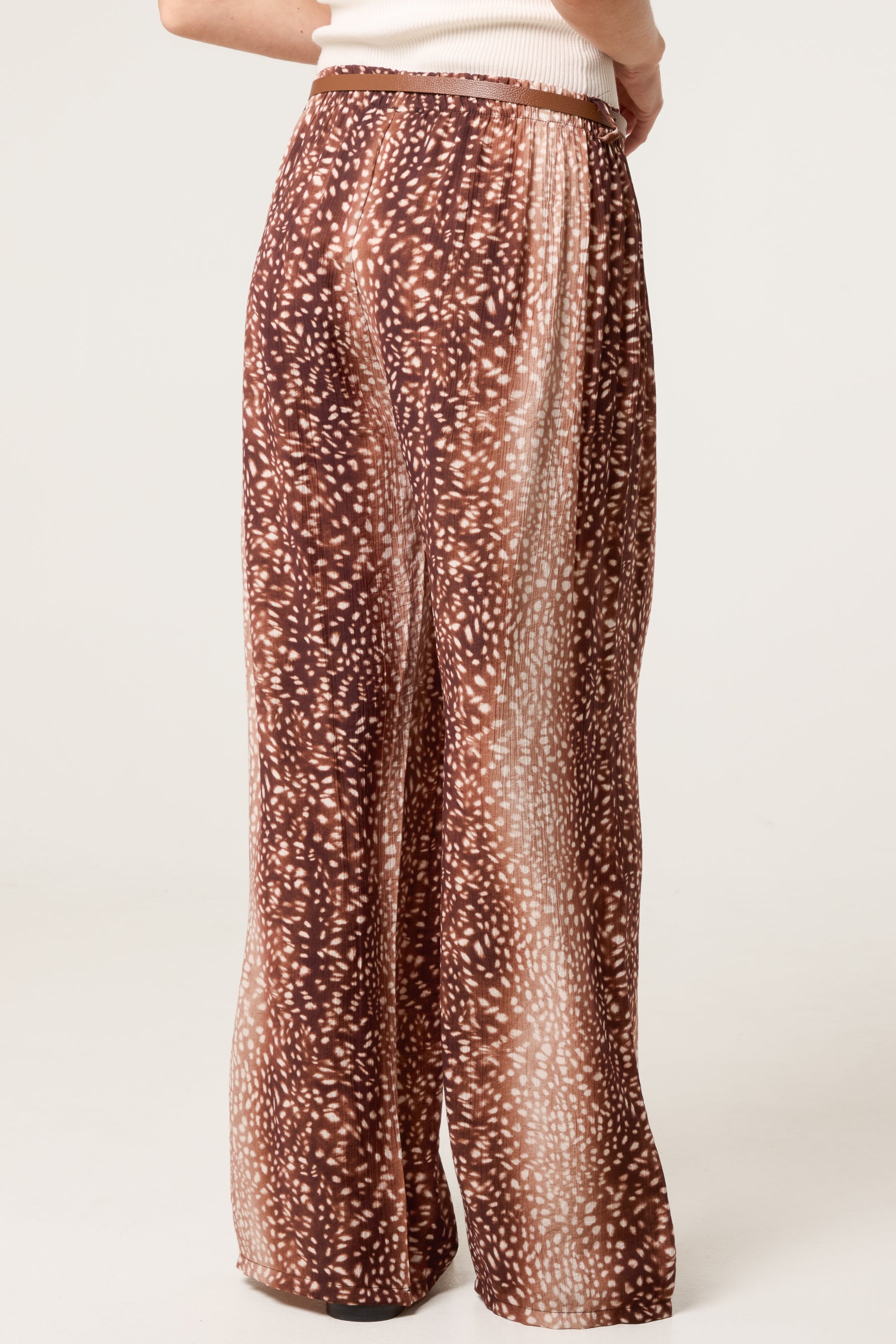 Belted Printed Viscose Trouser