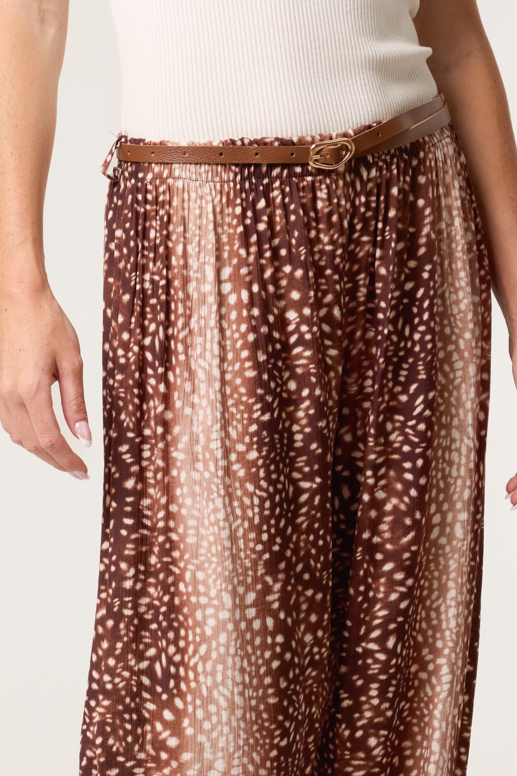 Belted Printed Viscose Trouser
