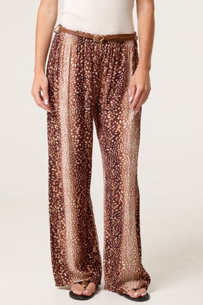 Belted Printed Viscose Trouser