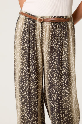Belted Printed Viscose Trouser