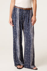 Belted Printed Viscose Trouser