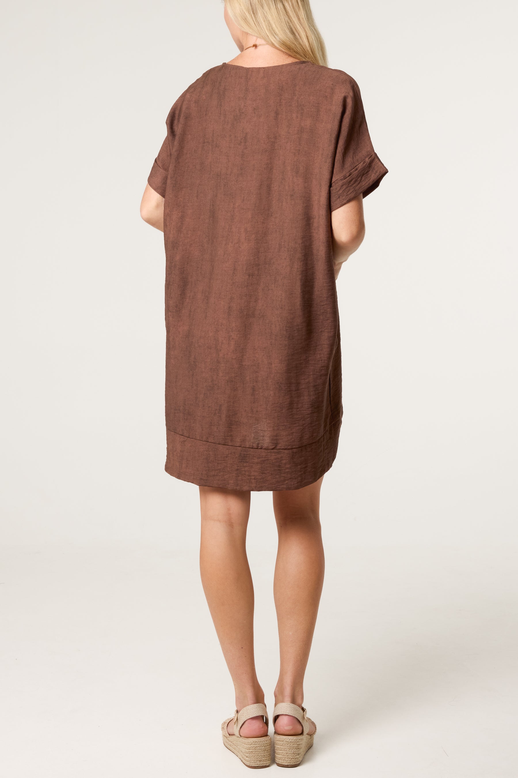 Necklace Washed Effect Mini Dress
