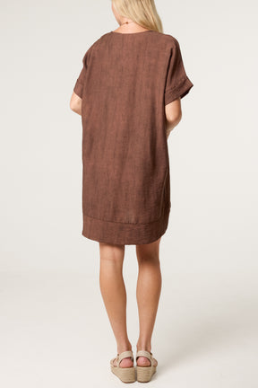 Necklace Washed Effect Mini Dress