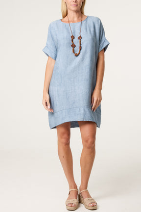 Necklace Washed Effect Mini Dress
