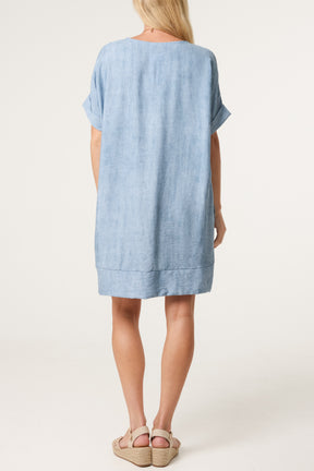 Necklace Washed Effect Mini Dress
