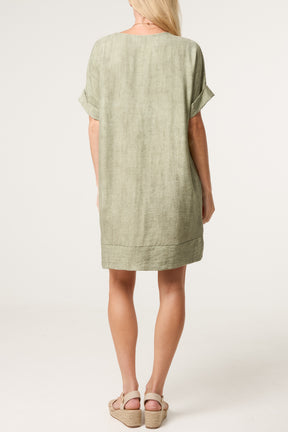 Necklace Washed Effect Mini Dress