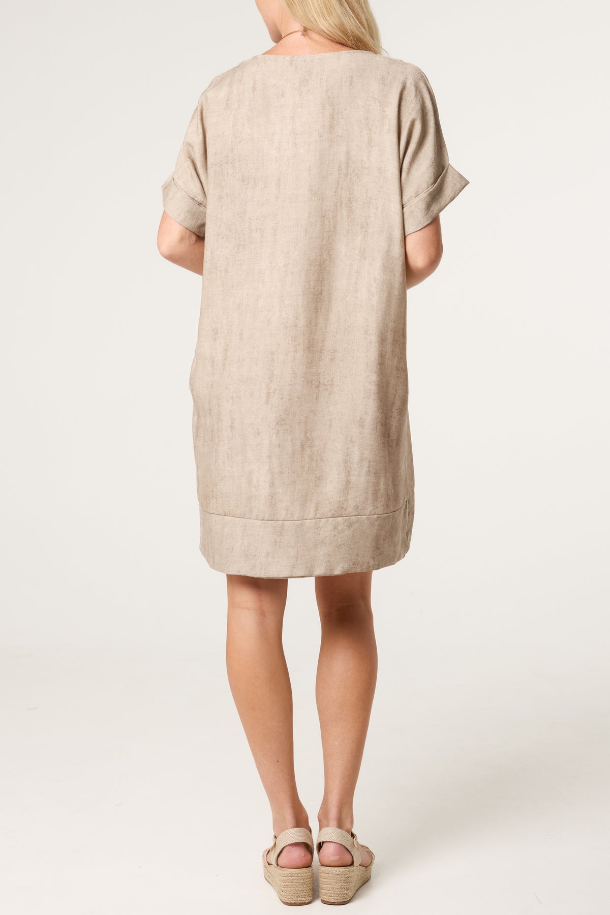Necklace Washed Effect Mini Dress