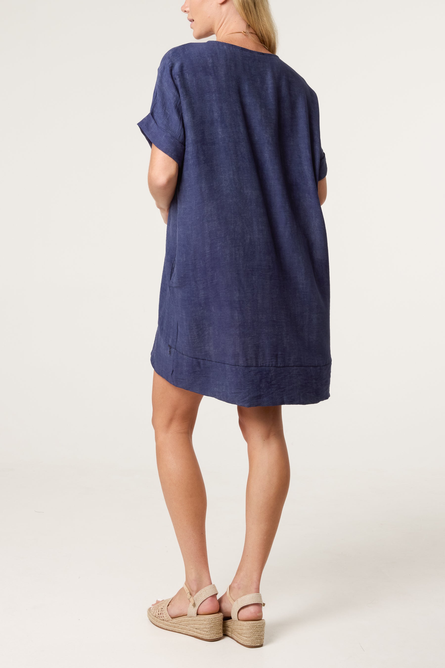 Necklace Washed Effect Mini Dress