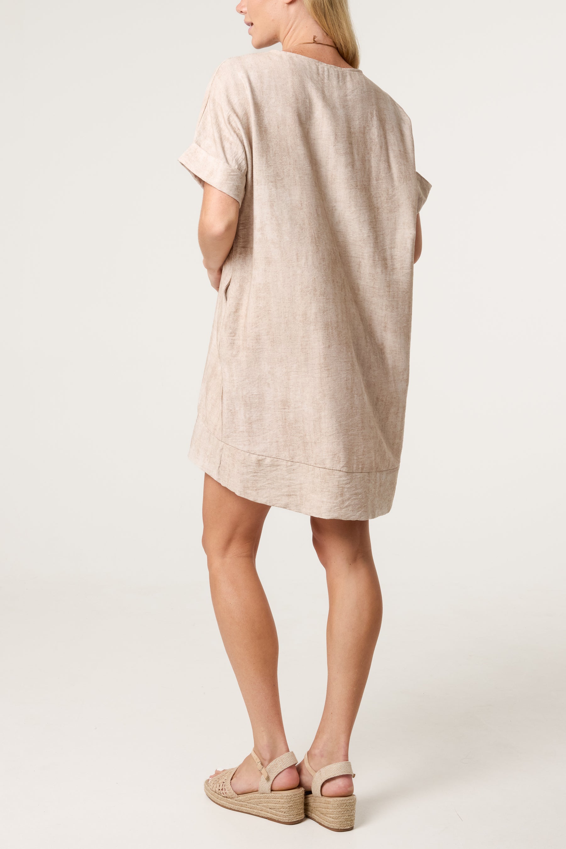 Necklace Washed Effect Mini Dress