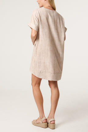 Necklace Washed Effect Mini Dress