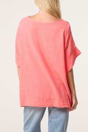 Polka Dot Floral Border Top