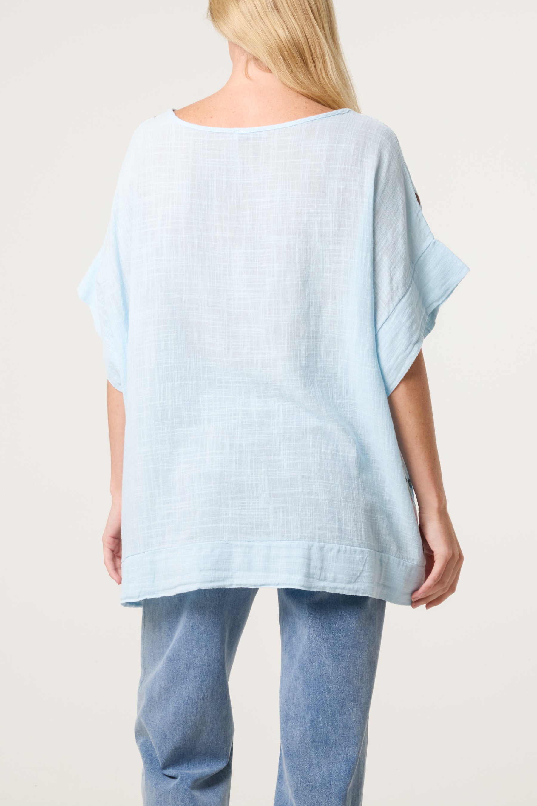 Polka Dot Floral Border Top