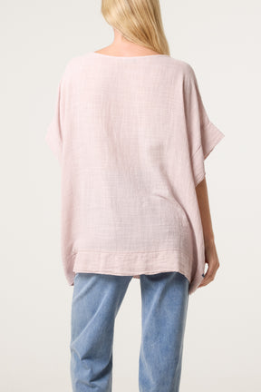 Polka Dot Floral Border Top