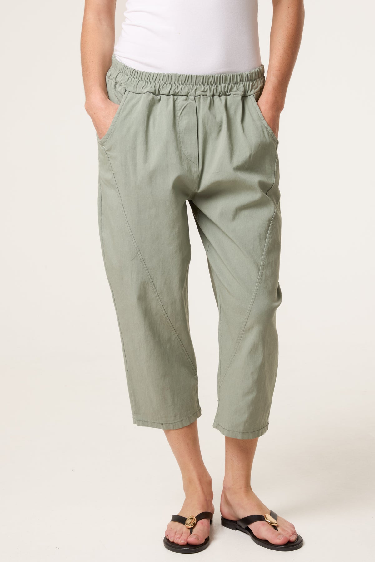 Magic Plain Stretch Capri Trousers