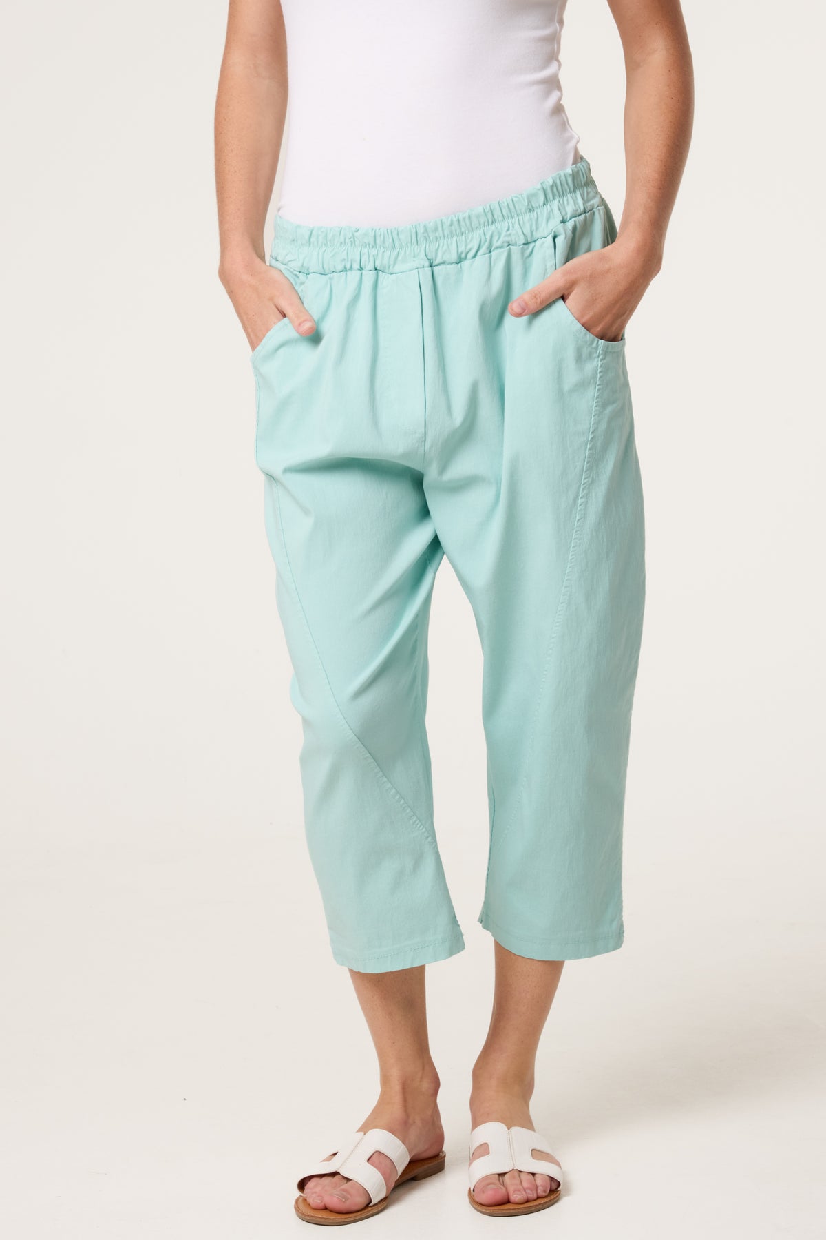 Magic Plain Stretch Capri Trousers