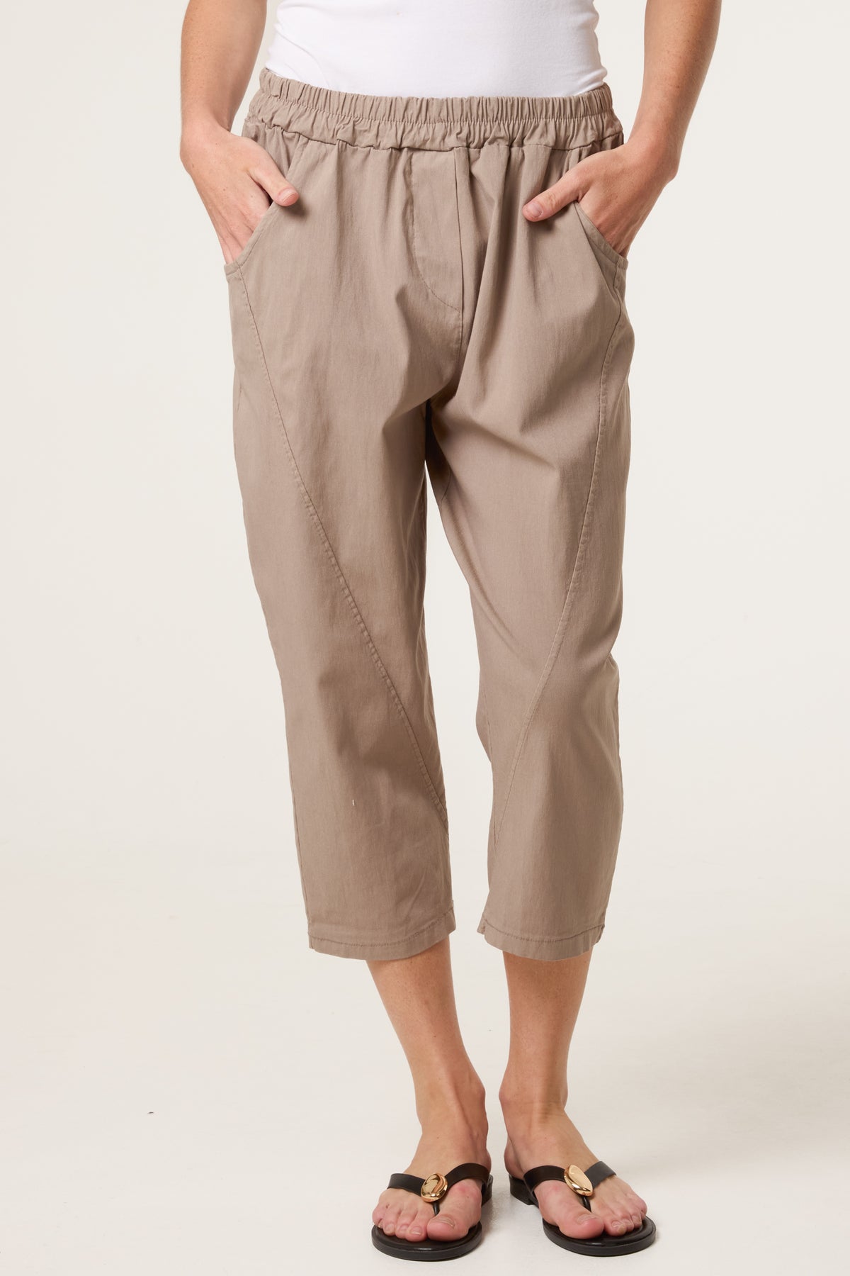 Magic Plain Stretch Capri Trousers