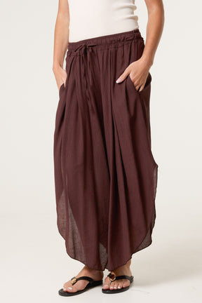 Wide Leg Crinkle Trouser