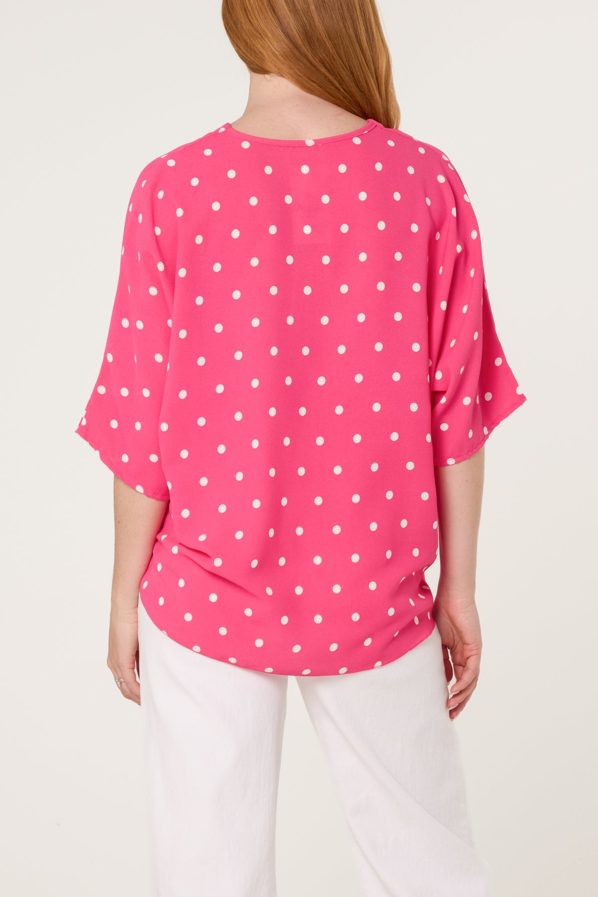 Polka Dot Knot Front Top