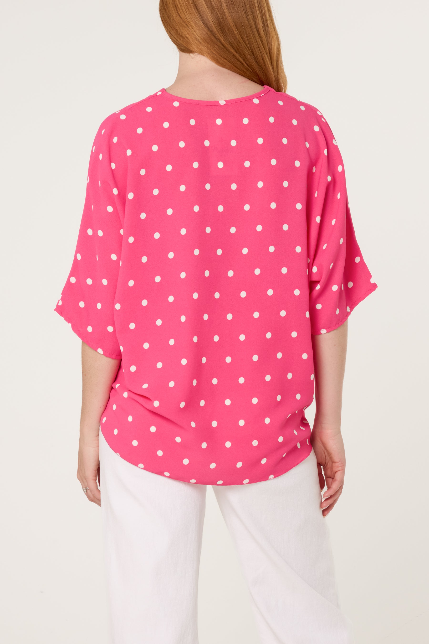 Polka Dot Knot Front Top
