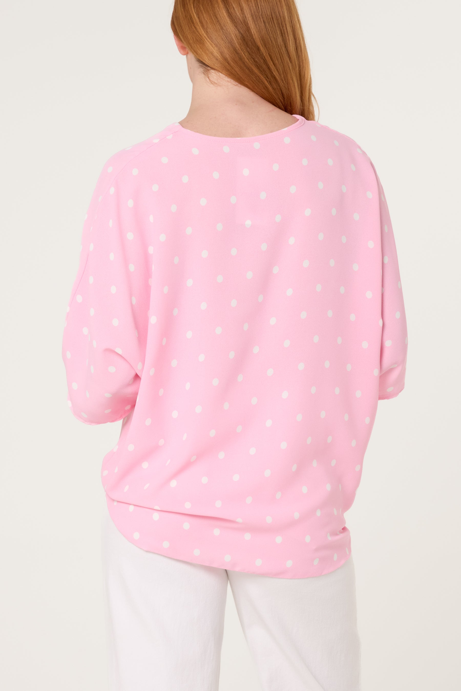 Polka Dot Knot Front Top