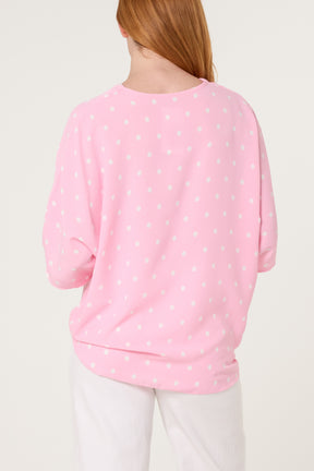 Polka Dot Knot Front Top