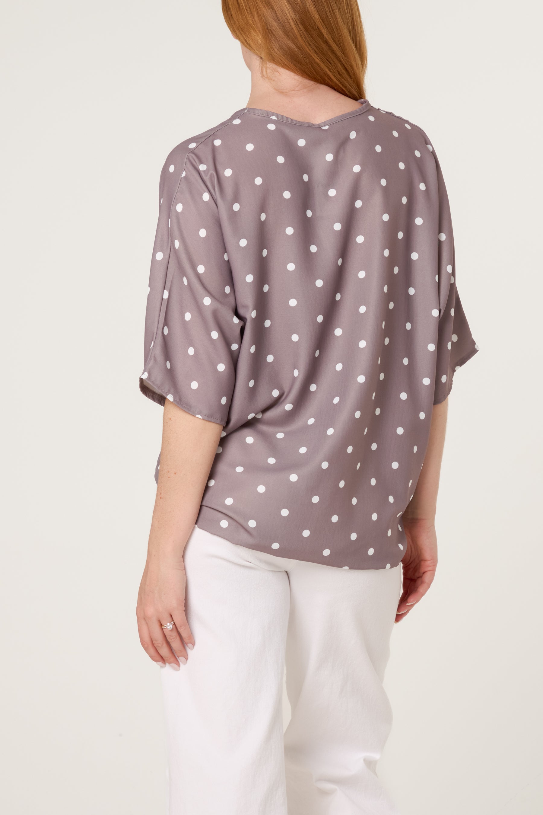 Polka Dot Knot Front Top