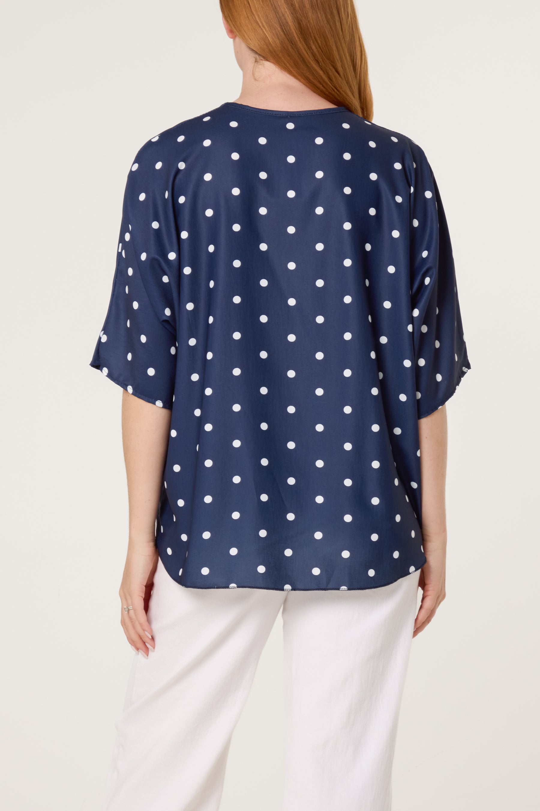 Polka Dot Knot Front Top