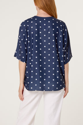 Polka Dot Knot Front Top